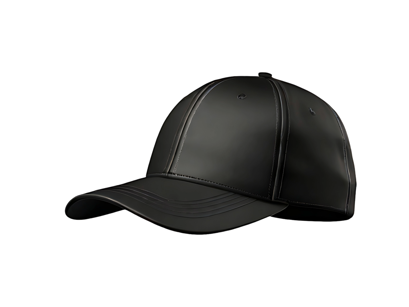 Black baseball cap on transparent background png