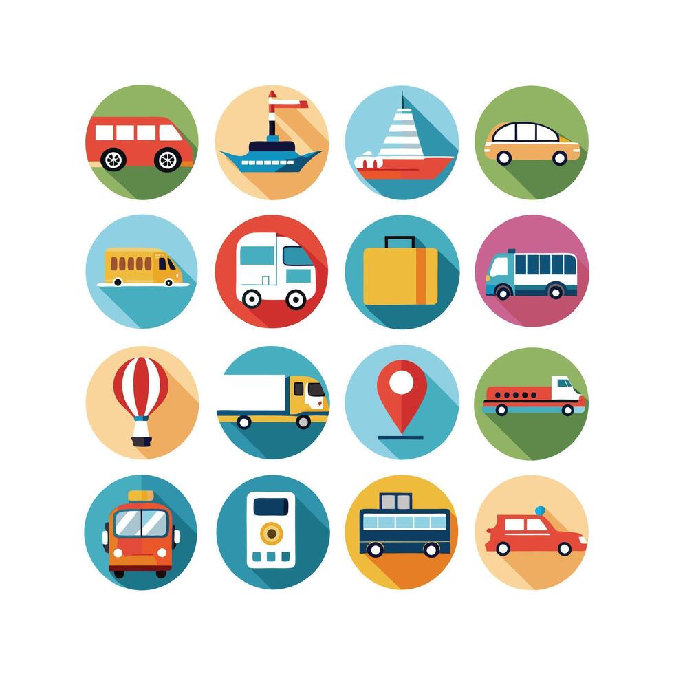 Transportation Icon Set Collection Illustration vector