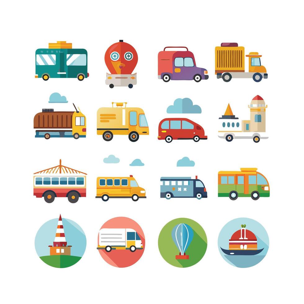 Transportation Icon Set Collection Illustration vector