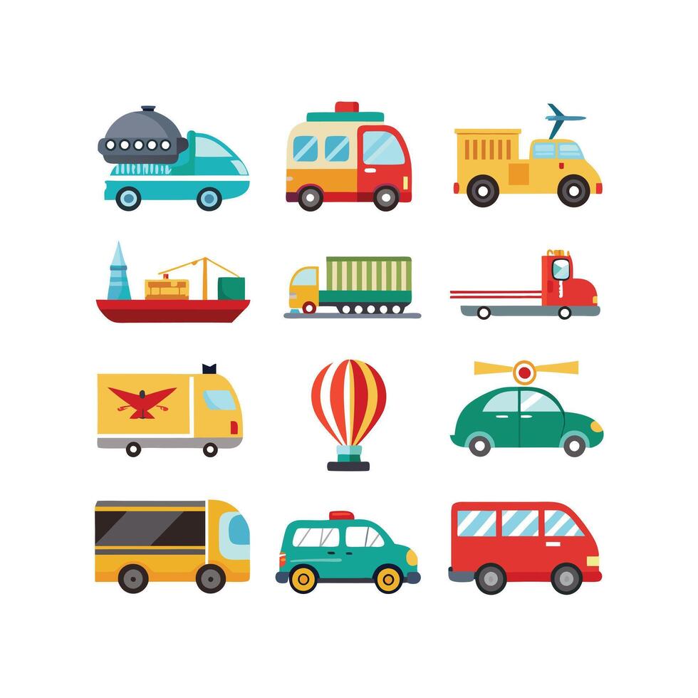Transportation Icon Set Collection Illustration vector