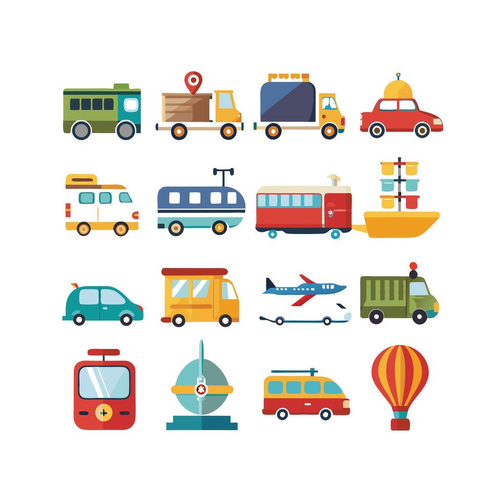 Transportation Icon Set Collection Illustration vector