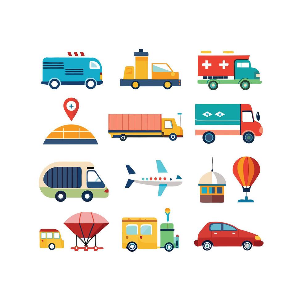 Transportation Icon Set Collection Illustration vector