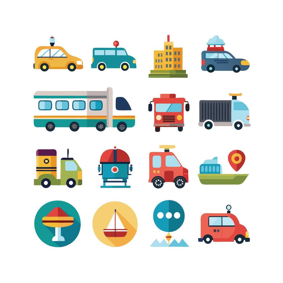 Transportation Icon Set Collection Illustration vector