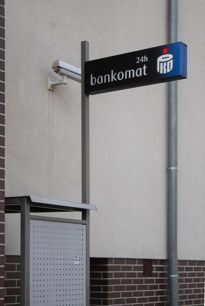 Poznan, Poland - 04.14.2024 Signboard for the location of PKO ATM photo