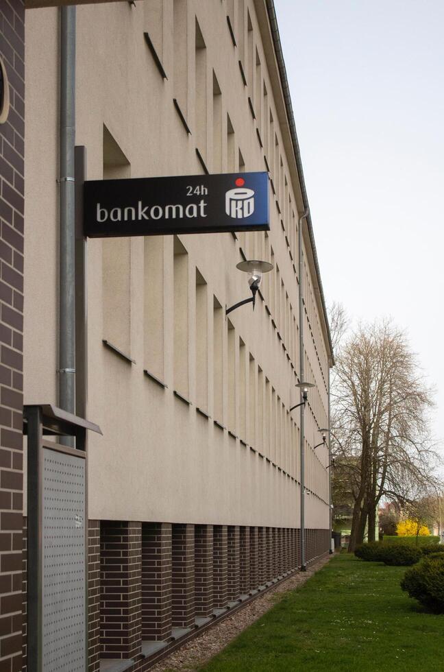 Poznan, Poland - 04.14.2024 Signboard for the location of PKO ATM photo