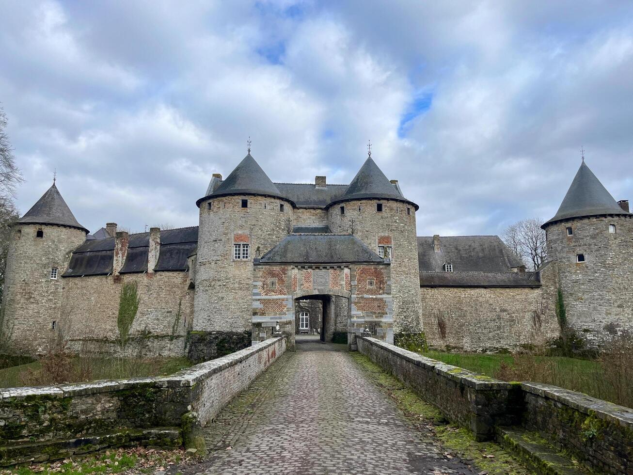 Wallonia, Belgium 02.24.2024 The Castle of Corroy le Chateau is a medieval castle in the province of Namur photo