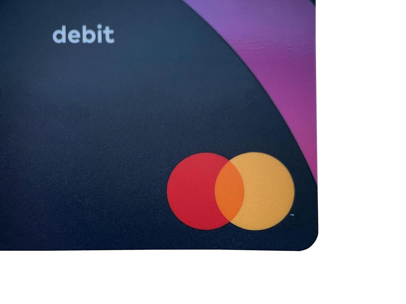 Poznan, Poland - 10.26.2022 Mastercard bank card for payments on white isolated background photo