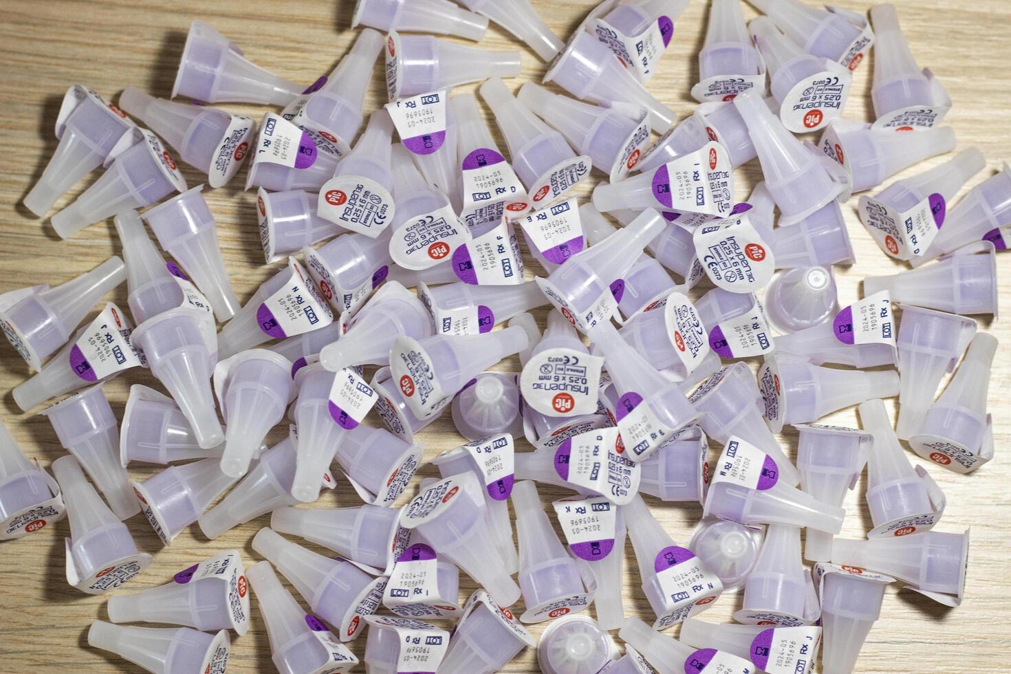 Grodno, Belarus - 02.25.2021 Needles for insulin syringe pens Insupen 31G 6mm photo