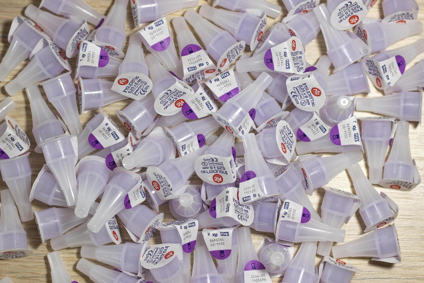 Grodno, Belarus - 02.25.2021 Needles for insulin syringe pens Insupen 31G 6mm photo