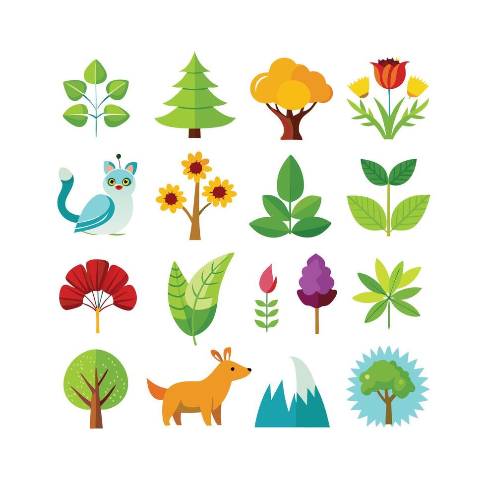 Nature Icon Set Collection Illustration vector