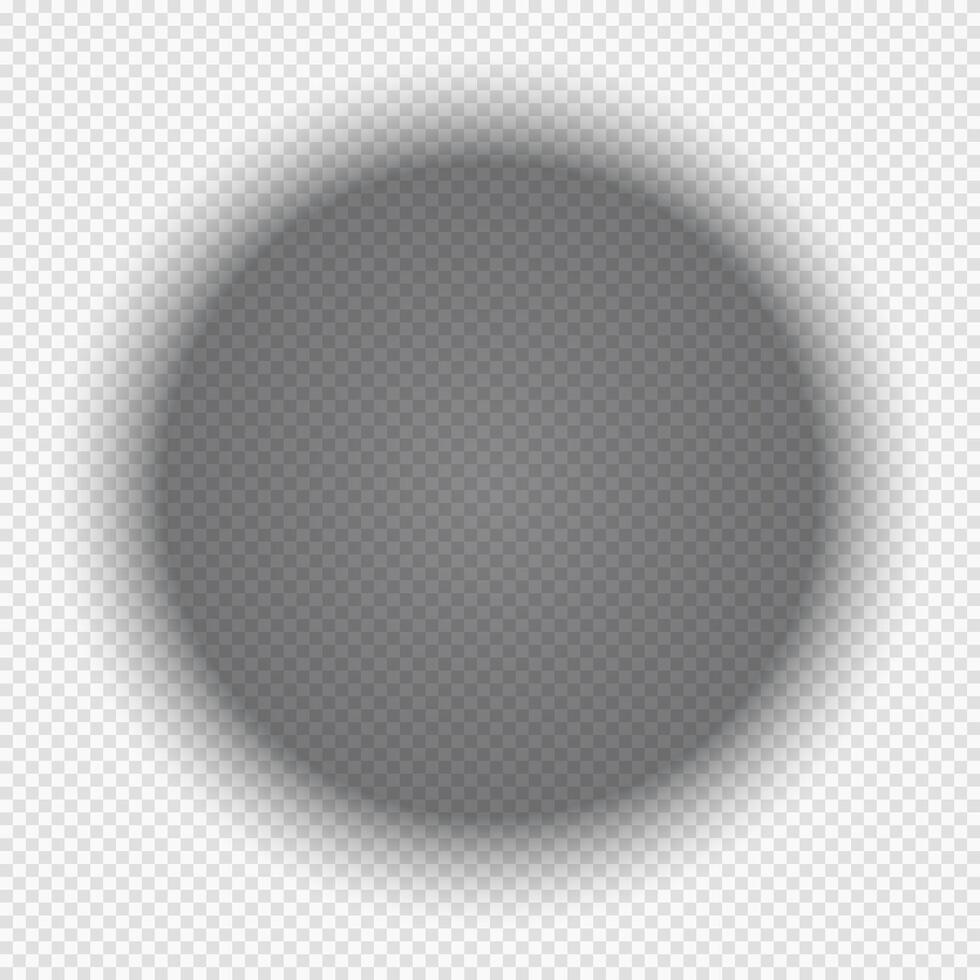 Realistic round shadow with soft edges. round shadow effect. Transparent shadow vector