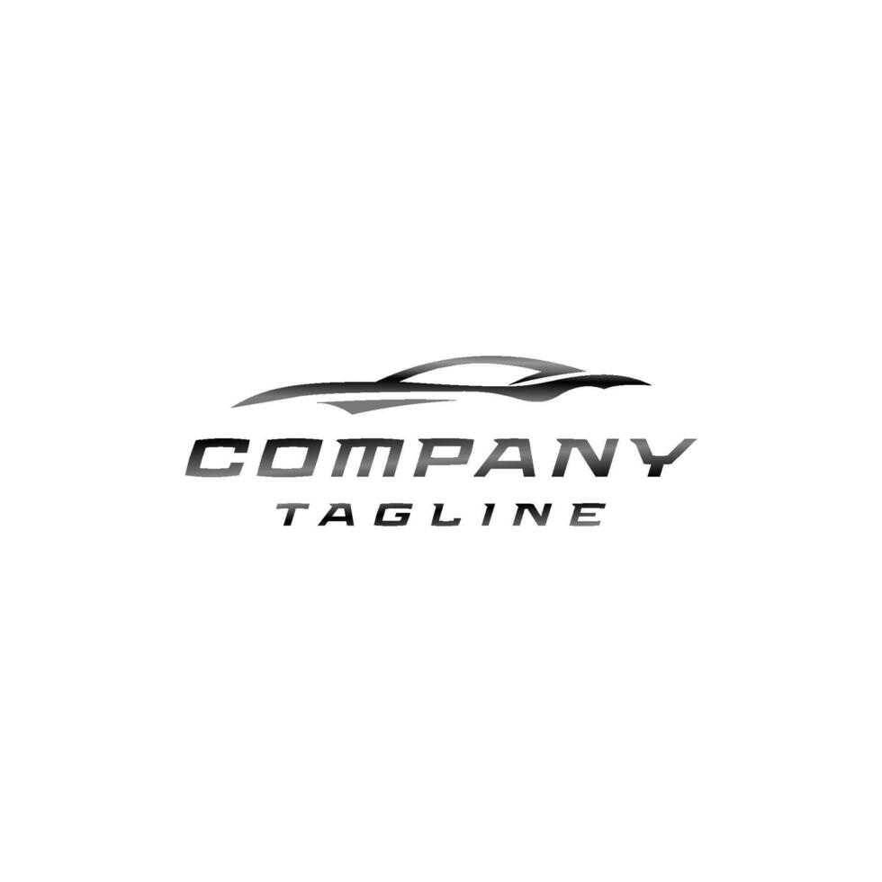Elegant Arch Silhouette Classic Car Logo Design. Classic Car Silhouette With Elegant Curves Logo Design. vector