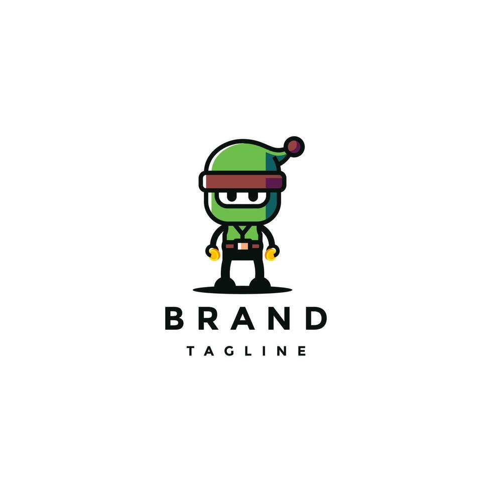 Green Goblin Bot Mascot Logo Design. Goblin Robot Carrying Gold Coins Logo Design. vector