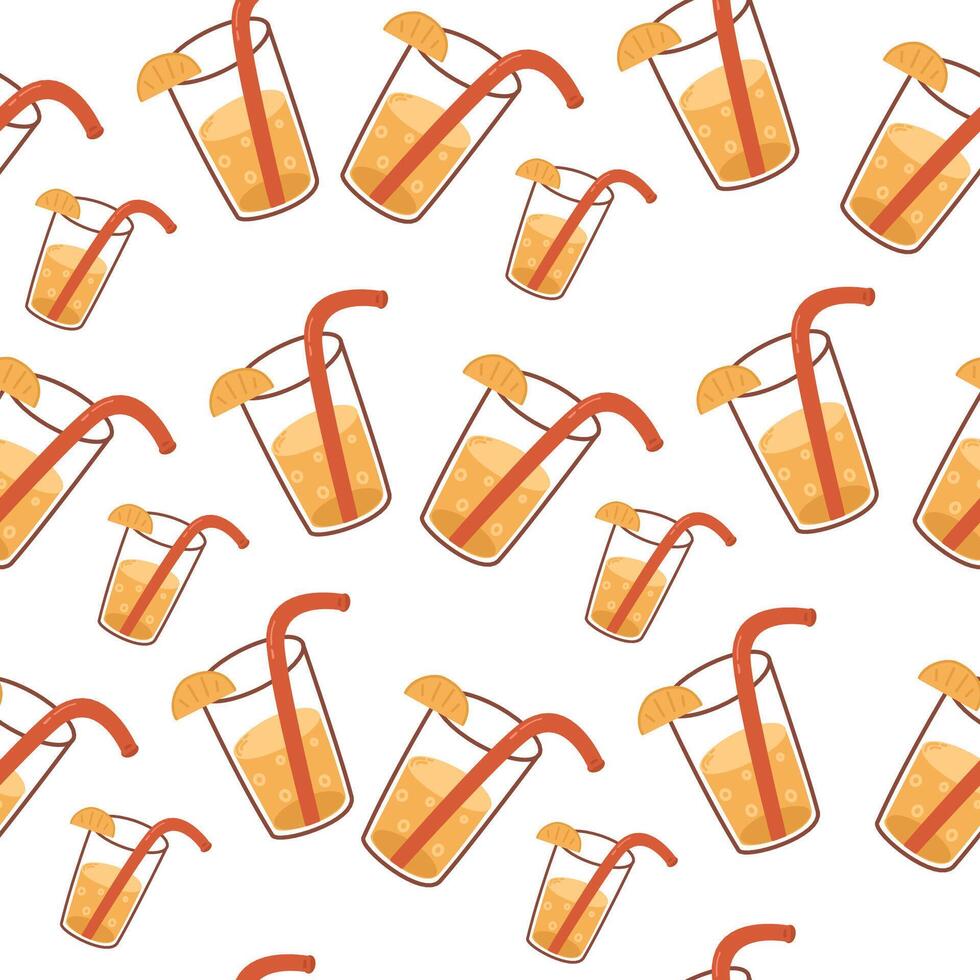 Summer seamless pattern with cocktail. Flying background for congratulations, invitations, wrapping paper production, textiles and web design. vector