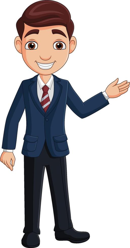 Cartoon a business man presenting vector