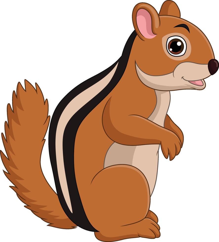 Cartoon happy chipmunk isolated on white background vector