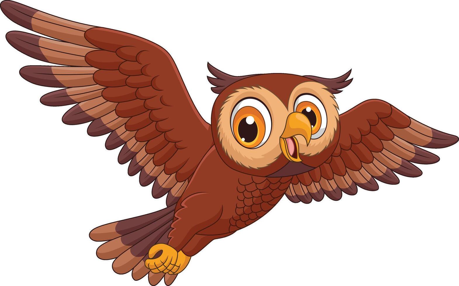 Illustration of cartoon owl flying vector