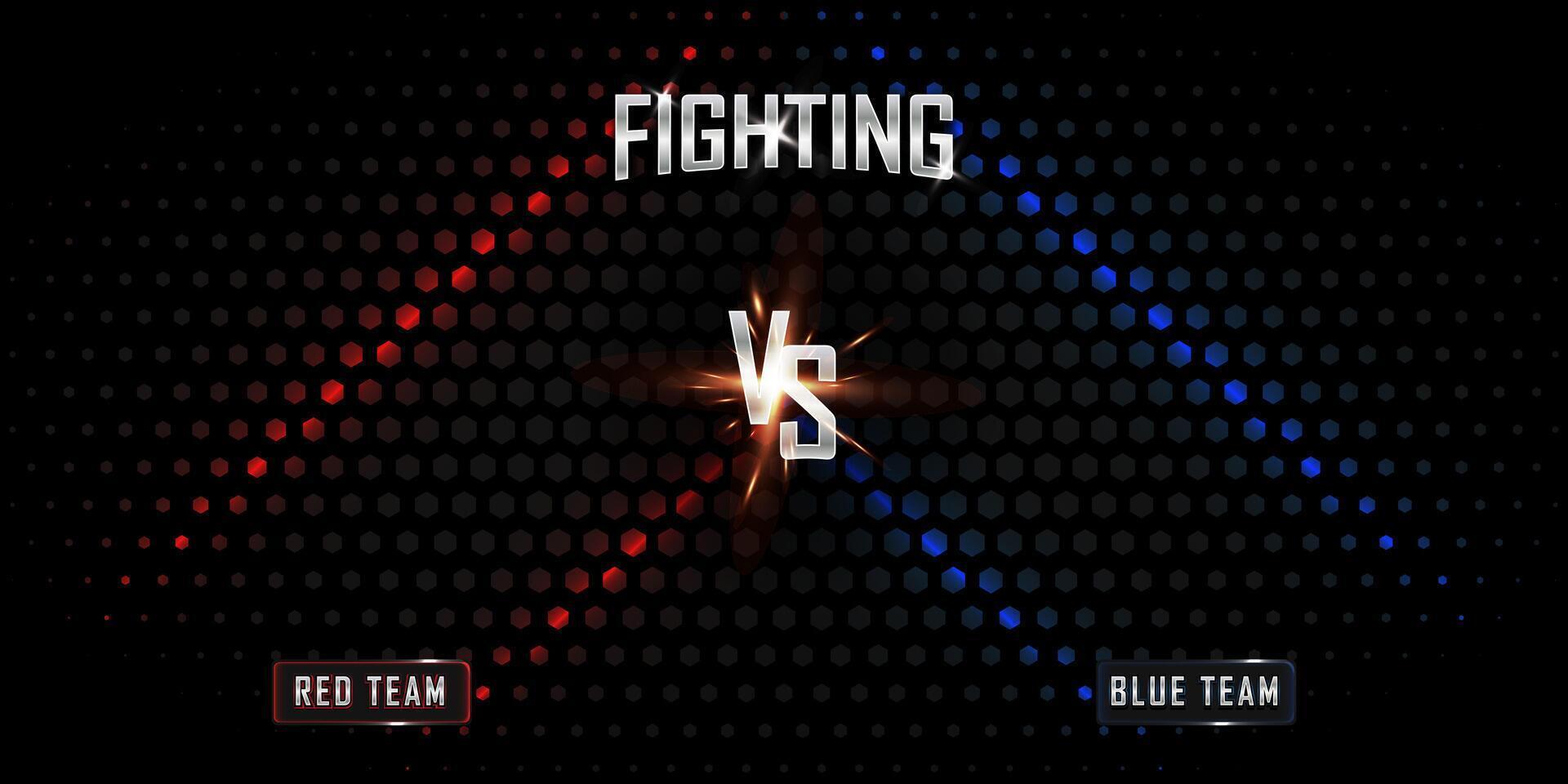 Dynamic Fight Night Poster with Red and Blue team highlights background. Promotional posters for boxing, fighting, MMA and martial arts sporting events vector
