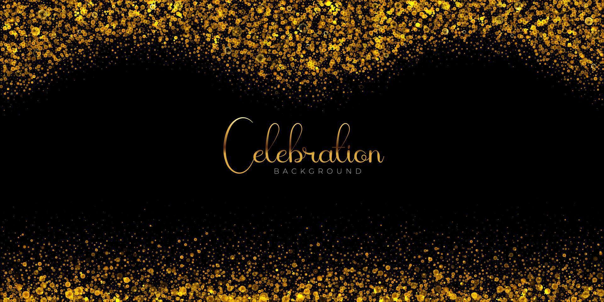 Elegant Golden bokeh and lights background. Luxurious gold glitters and sparkles for wedding celebrations, anniversary birthday ceremonies, festive party invitations vector