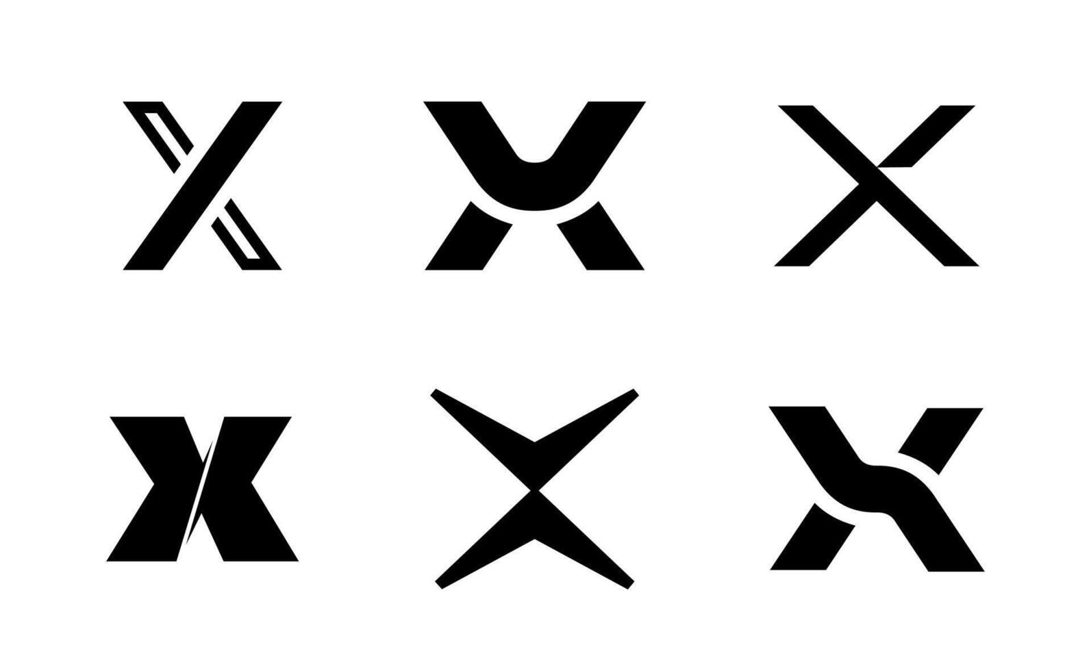 Set of letter X logo . Modern futuristic abstract icon design collection vector