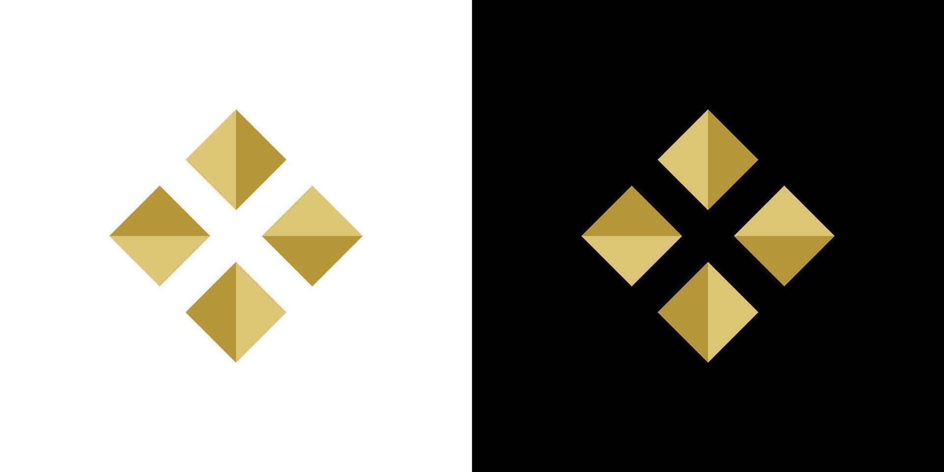 Square golden gold icon background logo . abstract luxury element vector