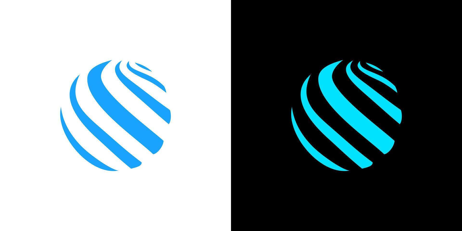 Global globe world tech icon logo abstract earth company digital vector