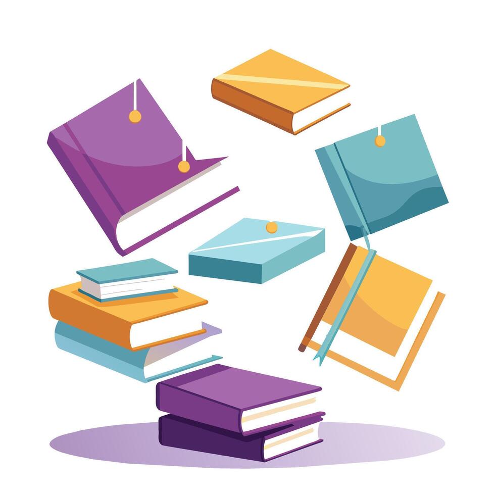 Book stack Illustration concept vector