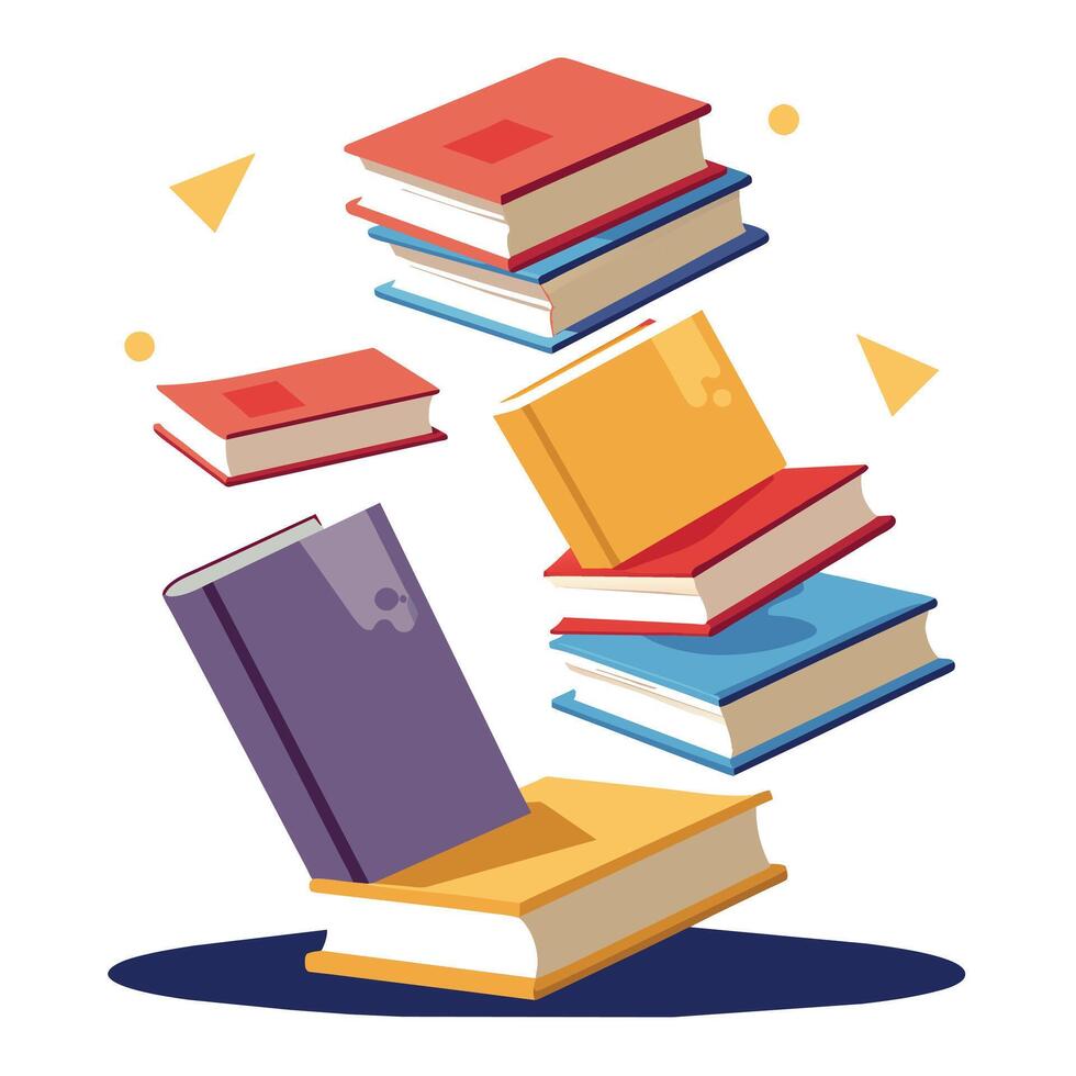 Book stack Illustration concept vector