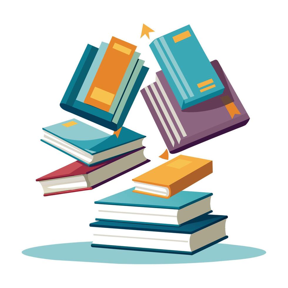Book stack Illustration concept vector