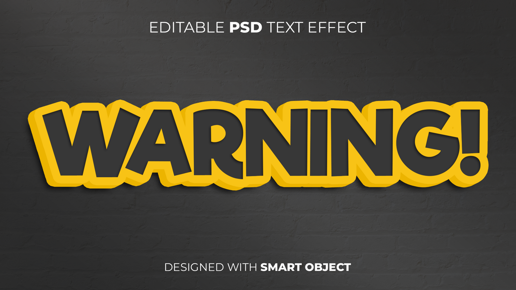 Text Effect of Warning Alert Attention Warn Editable for Title, Copy, Poster, Event, Marketing, 3D Text, Caption, Style psd