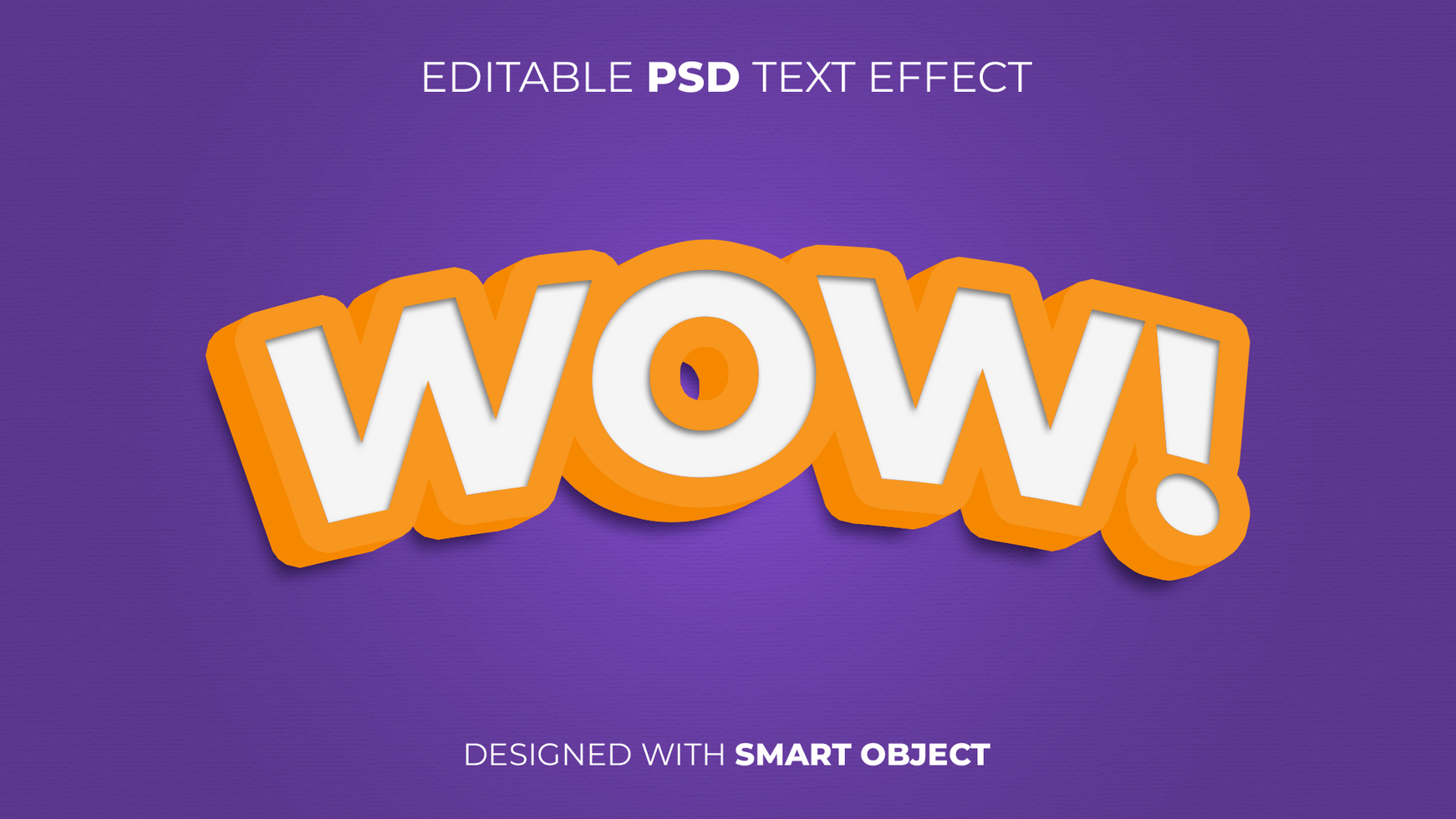 Text Effect of WOW Editable for Title, Copy, Poster, Event, Marketing, 3D Text, Caption, Style psd