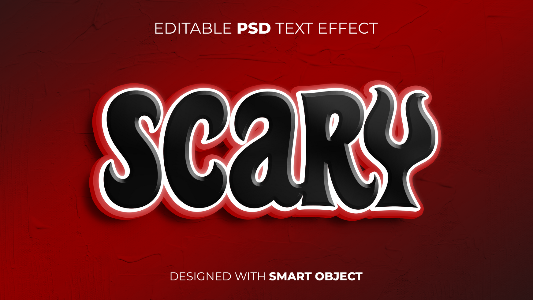 Text Effect of Scary Editable for Title, Copy, Poster, Event, Marketing, 3D Text, Caption, Style psd