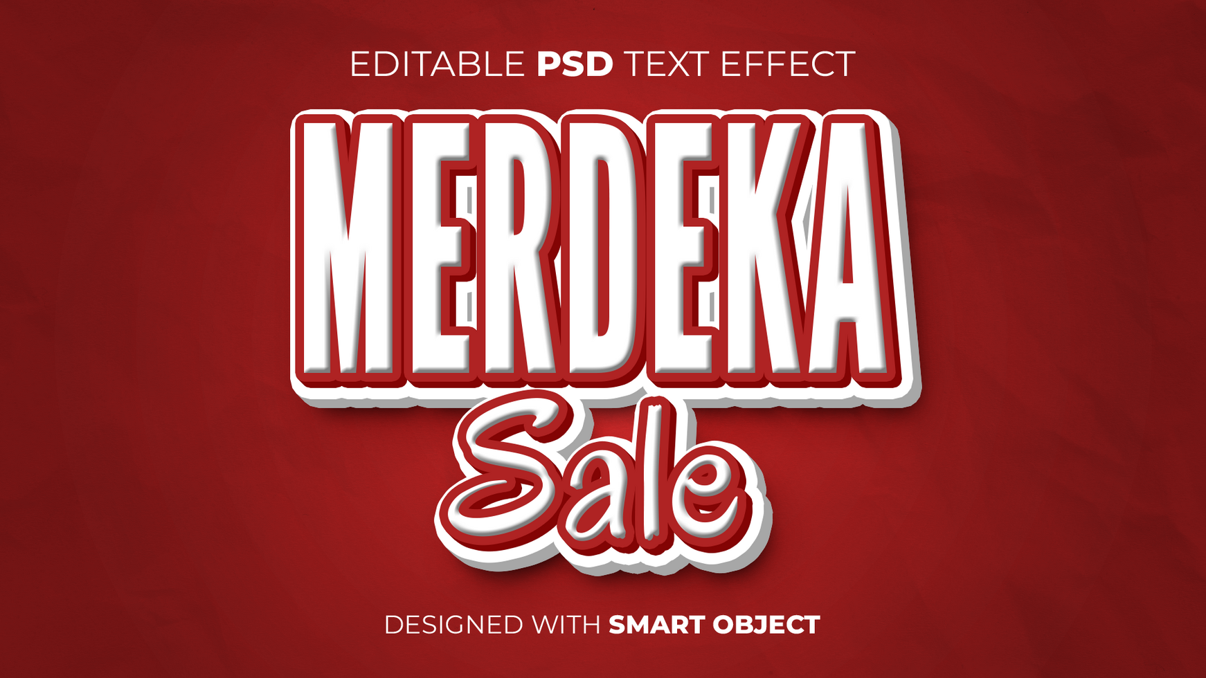 Text Effect of Merdeka Sale Indonesia Independence Day Editable for Title, Copy, Poster, Event, Marketing, 3D Text, Caption, Style psd