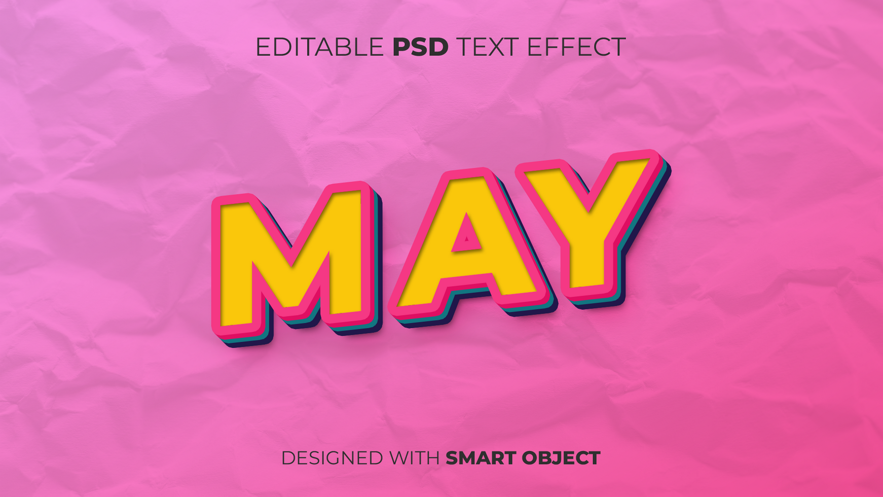 Text Effect of May Editable for Title, Copy, Poster, Event, Marketing, 3D Text, Caption, Style psd