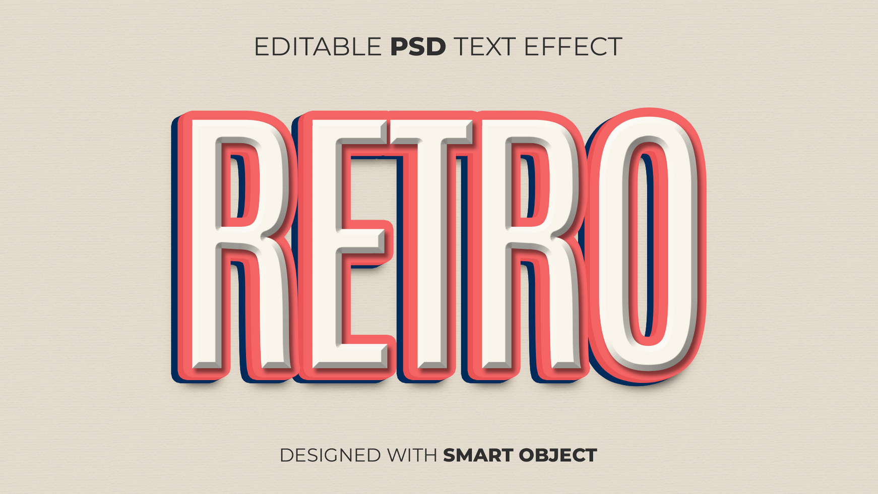 Text Effect of Retro Editable for Title, Copy, Poster, Event, Marketing, 3D Text, Caption, Style psd