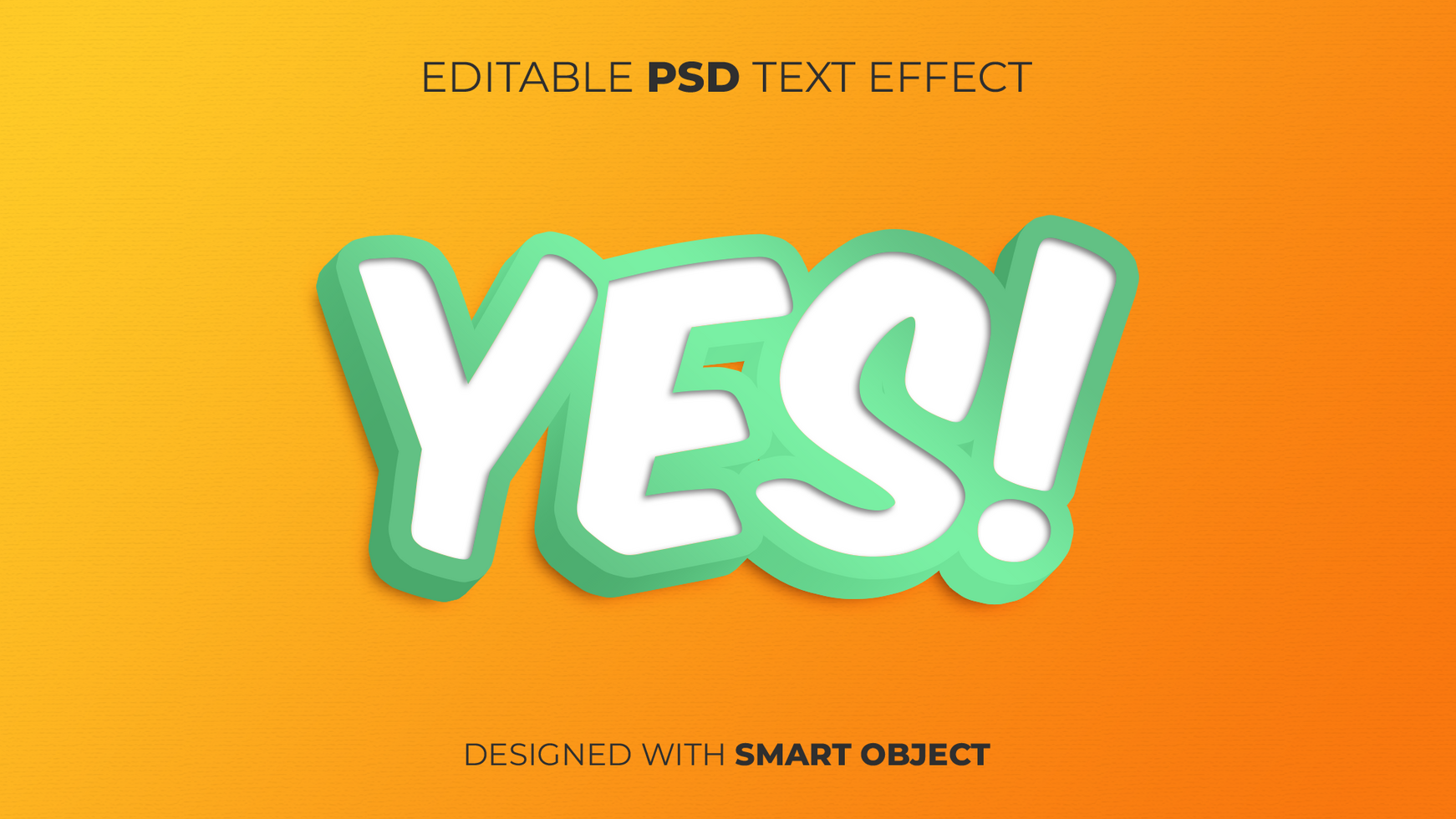 Text Effect of Yes Editable for Title, Copy, Poster, Event, Marketing, 3D Text, Caption, Style psd