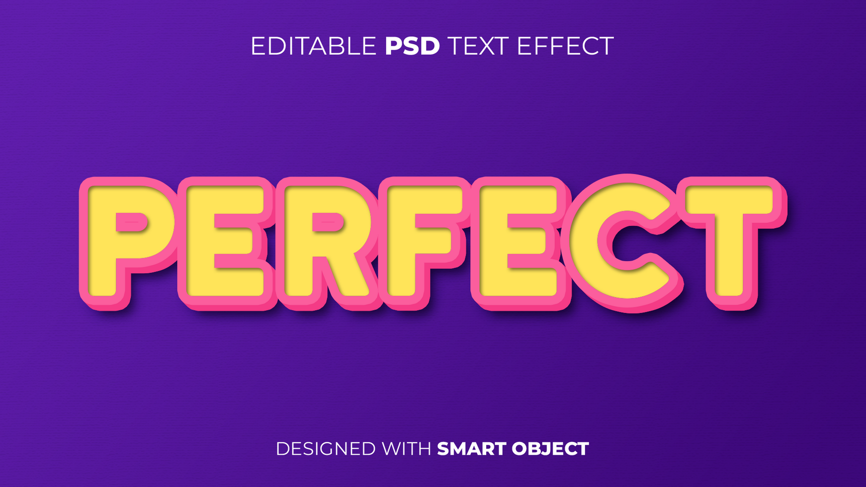 Text Effect of Perfect Editable for Title, Copy, Poster, Event, Marketing, 3D Text, Caption, Style psd