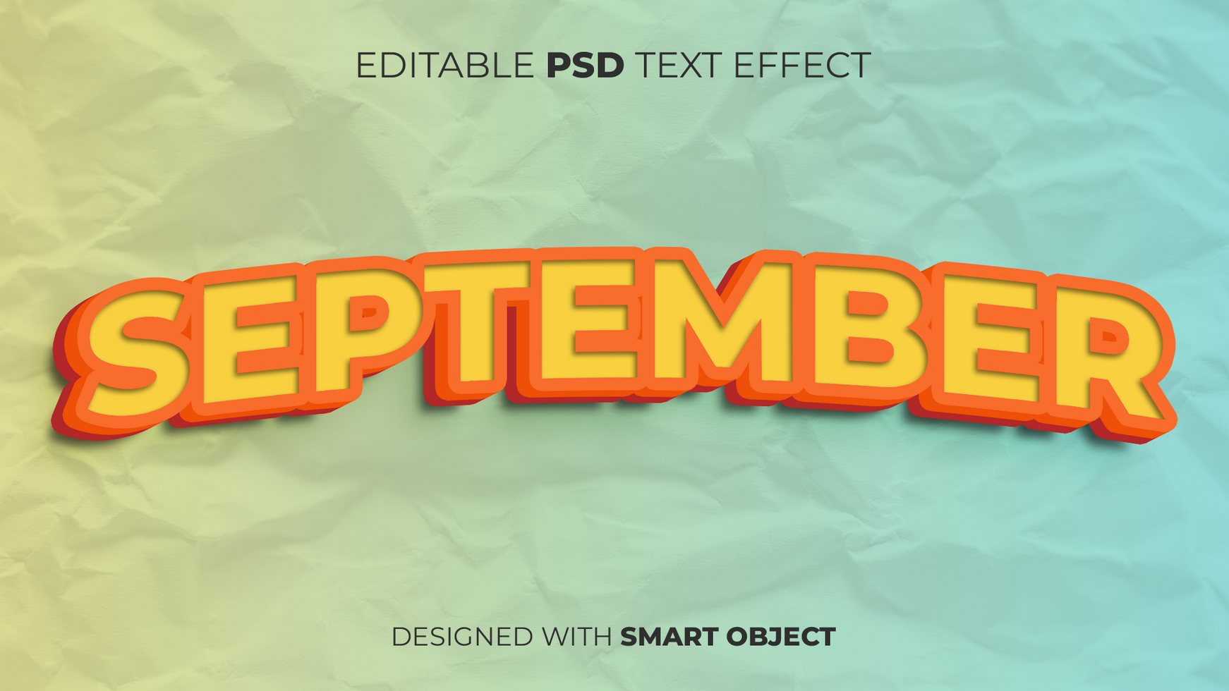 Text Effect of September Editable for Title, Copy, Poster, Event, Marketing, 3D Text, Caption, Style psd