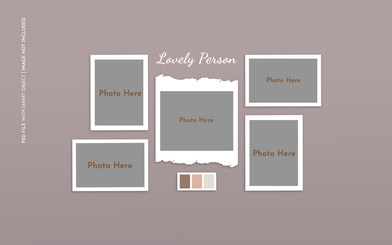 Realistic and minimalist moodboard polaroid photo paper frame mockup psd