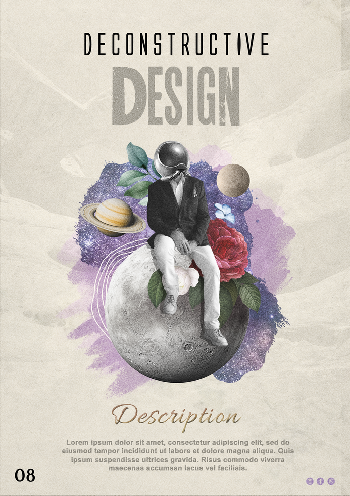 Deconstructive Collage Art Poster psd