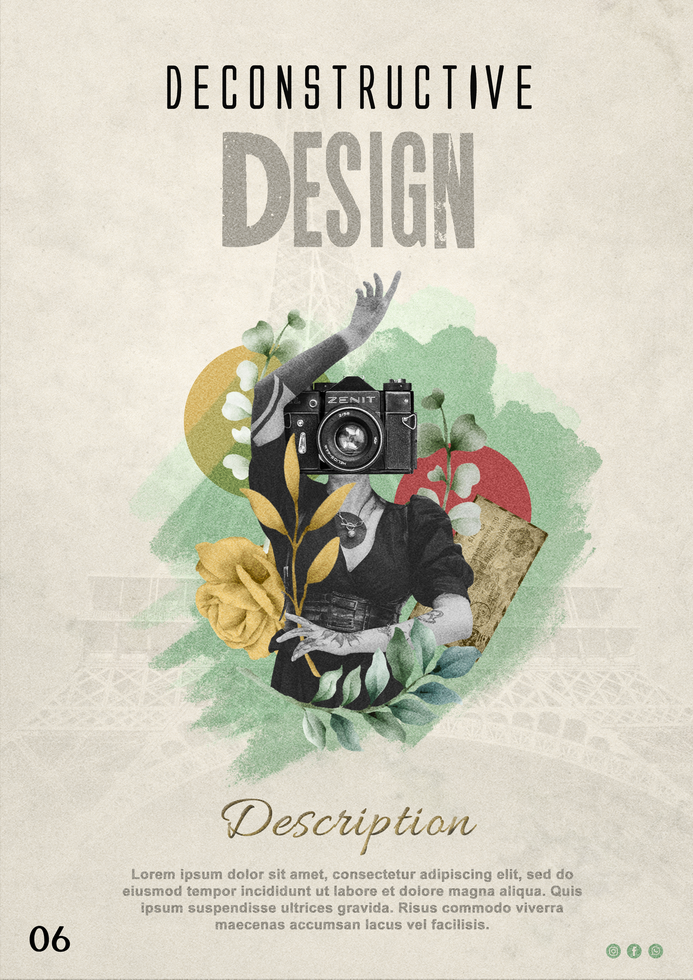 Deconstructive Collage Art Poster psd