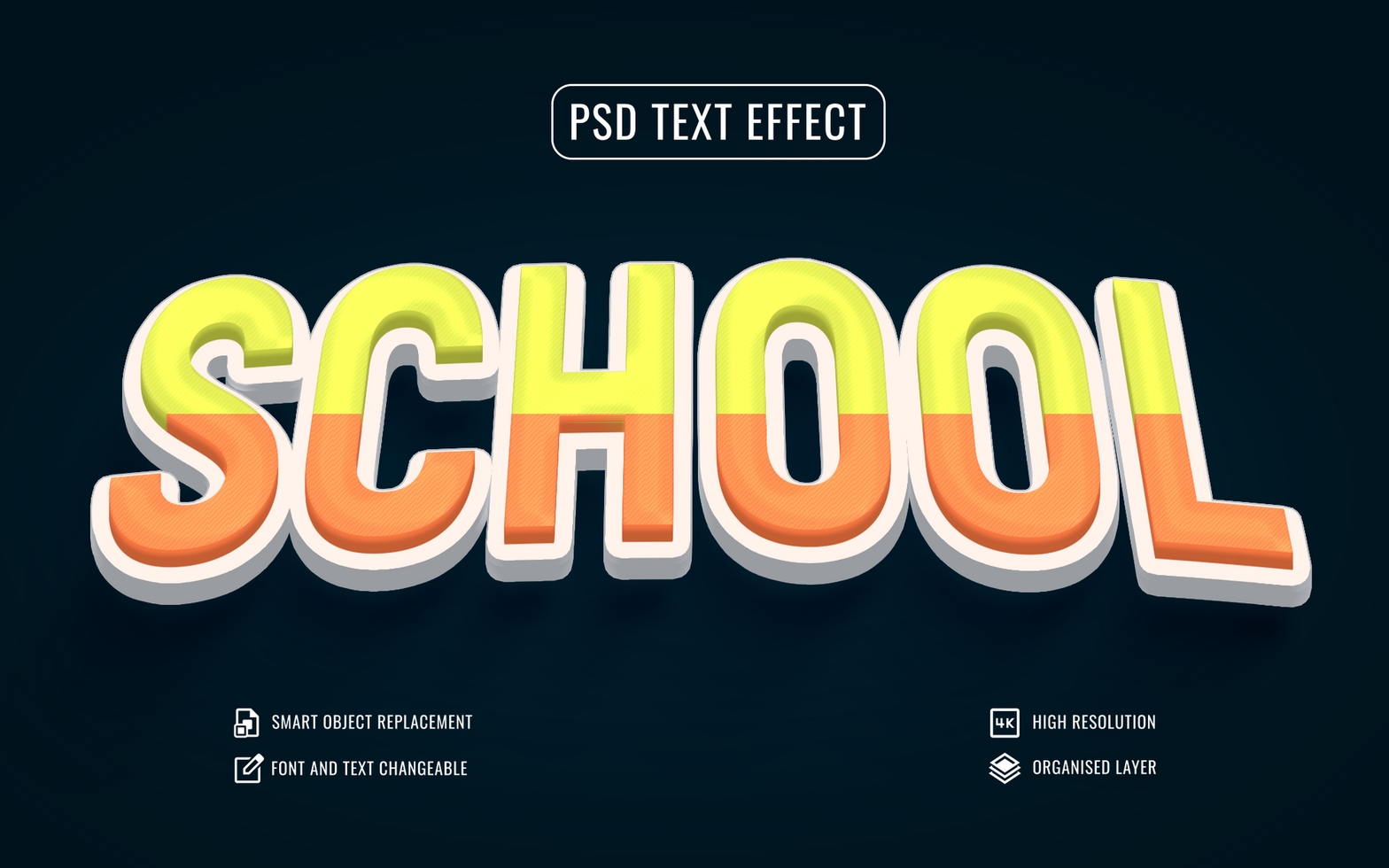 back to school text effect mockup in 3d style psd