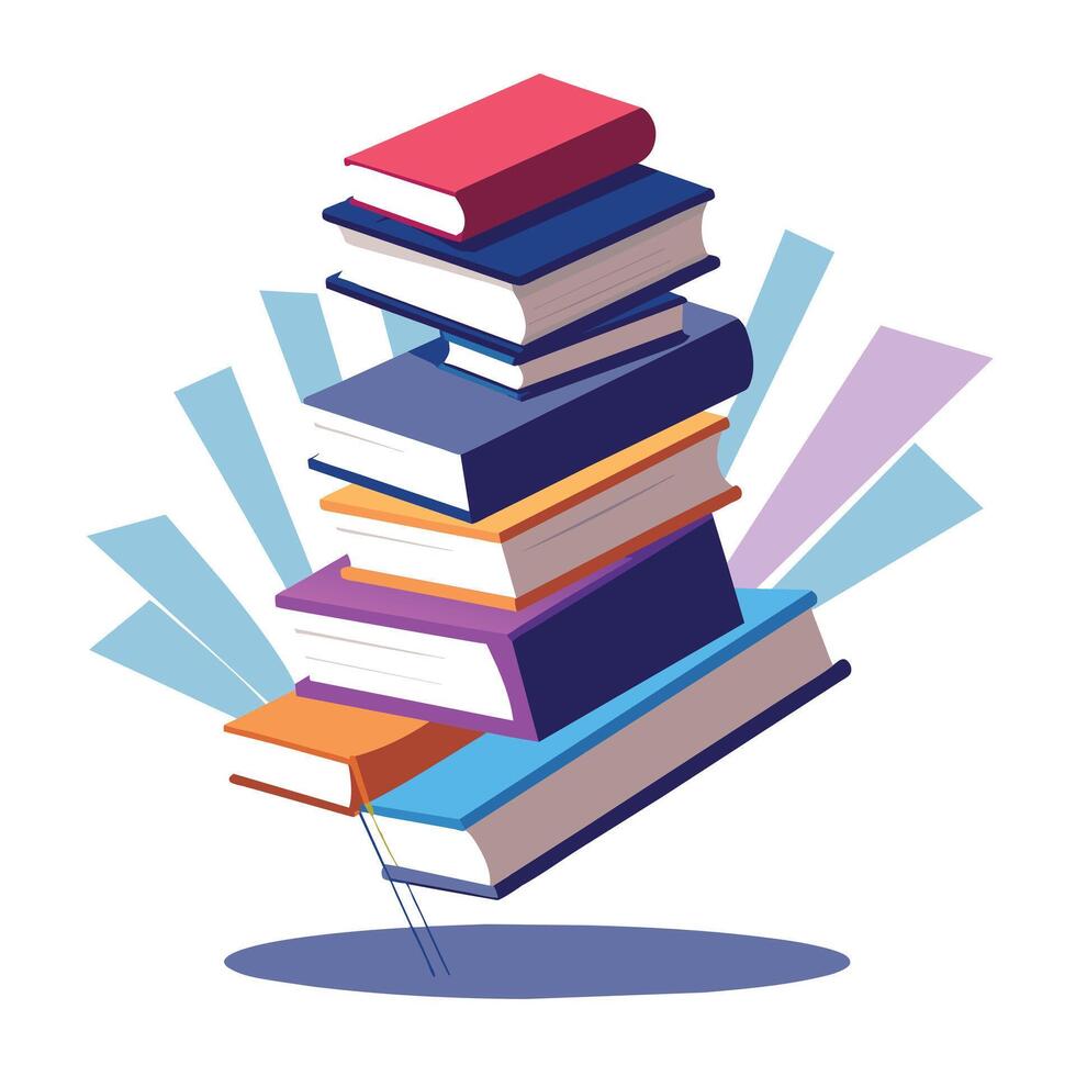Book stack Illustration concept vector
