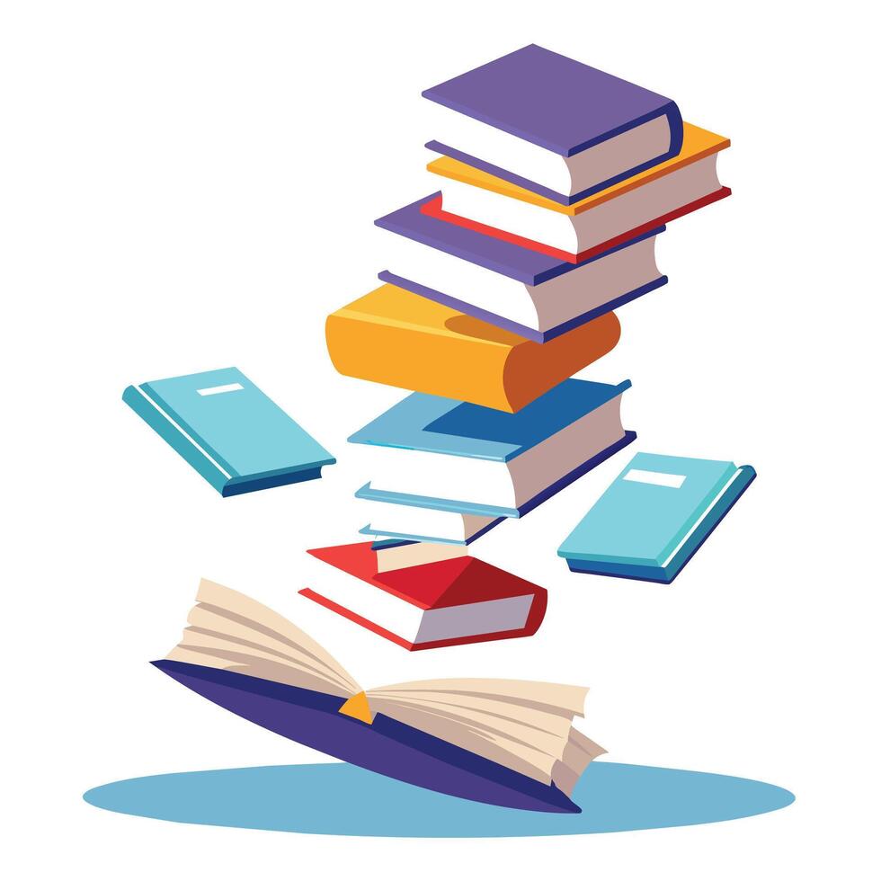 Book stack Illustration concept vector