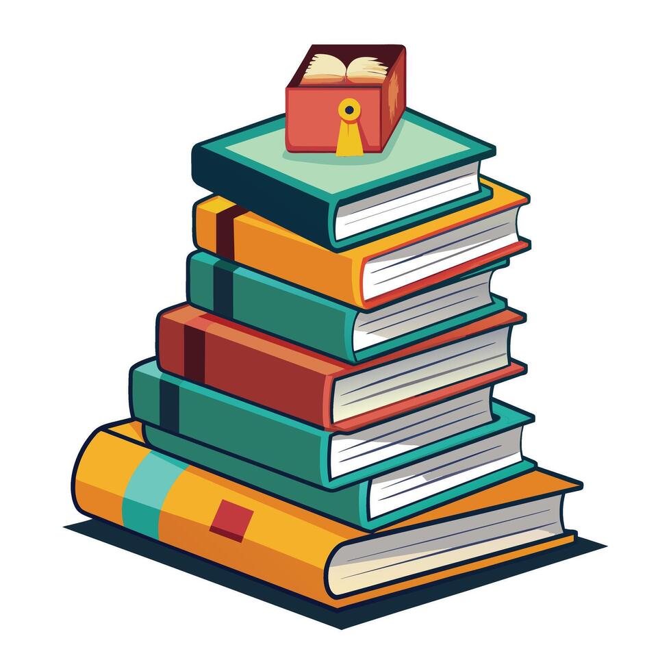 Book stack Illustration concept vector