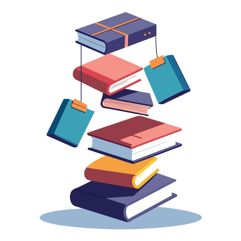 Book stack Illustration concept vector