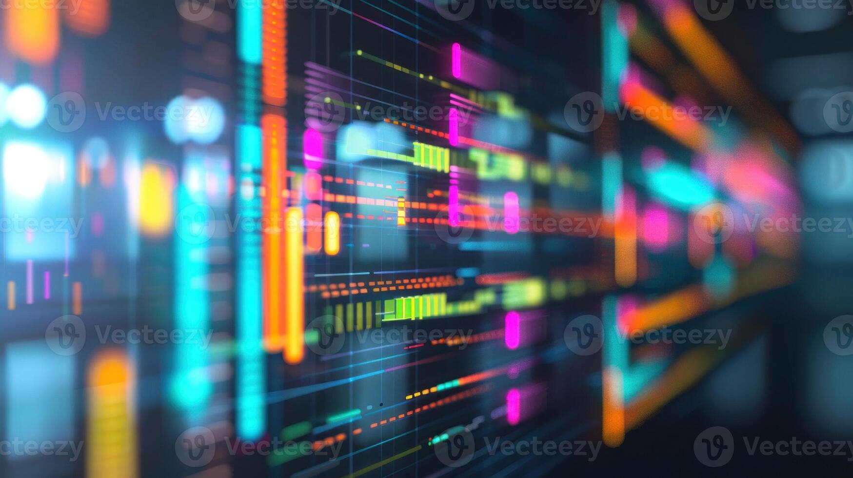 Digital Business Technology with Network and financial graph with up trend line candlestick chart in stock market, Internet Marketing and Futuristic Background photo