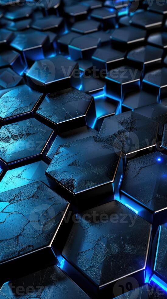 llustration space center radial placeholder abstract blue technology hexagonal background photo