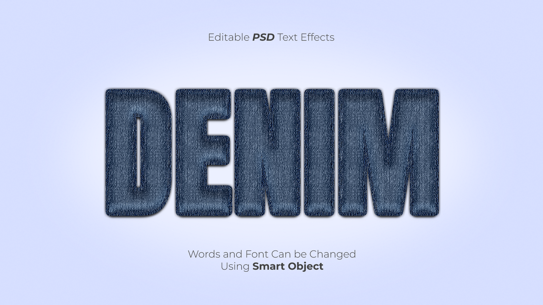 Editable Denim Photoshop Text Effect psd