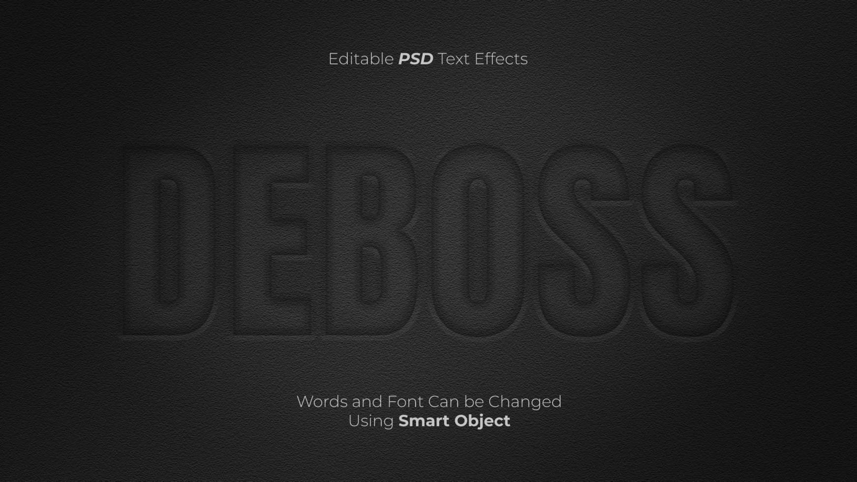 Editable Debossed Photoshop Text Effect psd